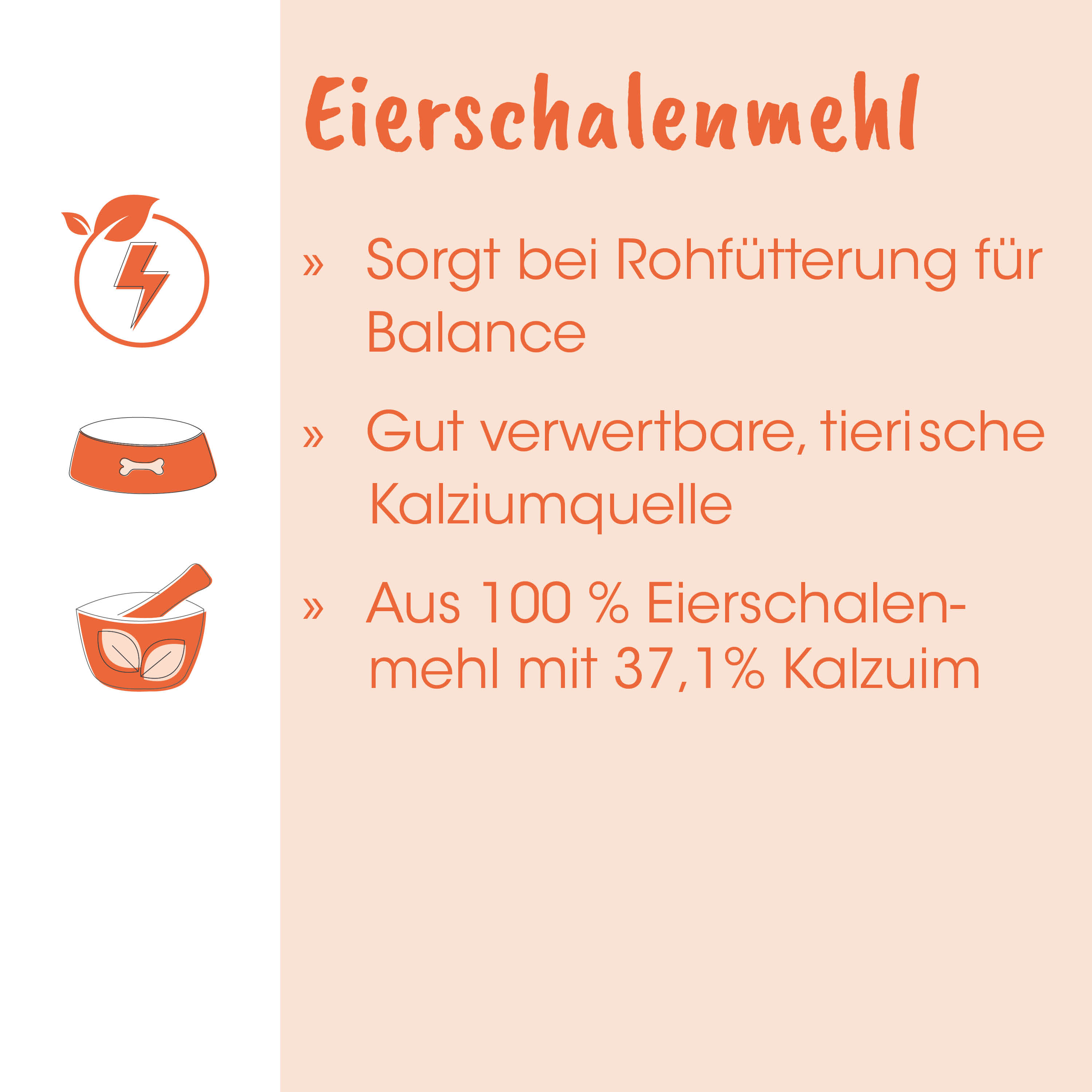 Eierschalenmehl, Kalziumquelle, Tierisches Protein, 100 Prozent, Katzenfutter
