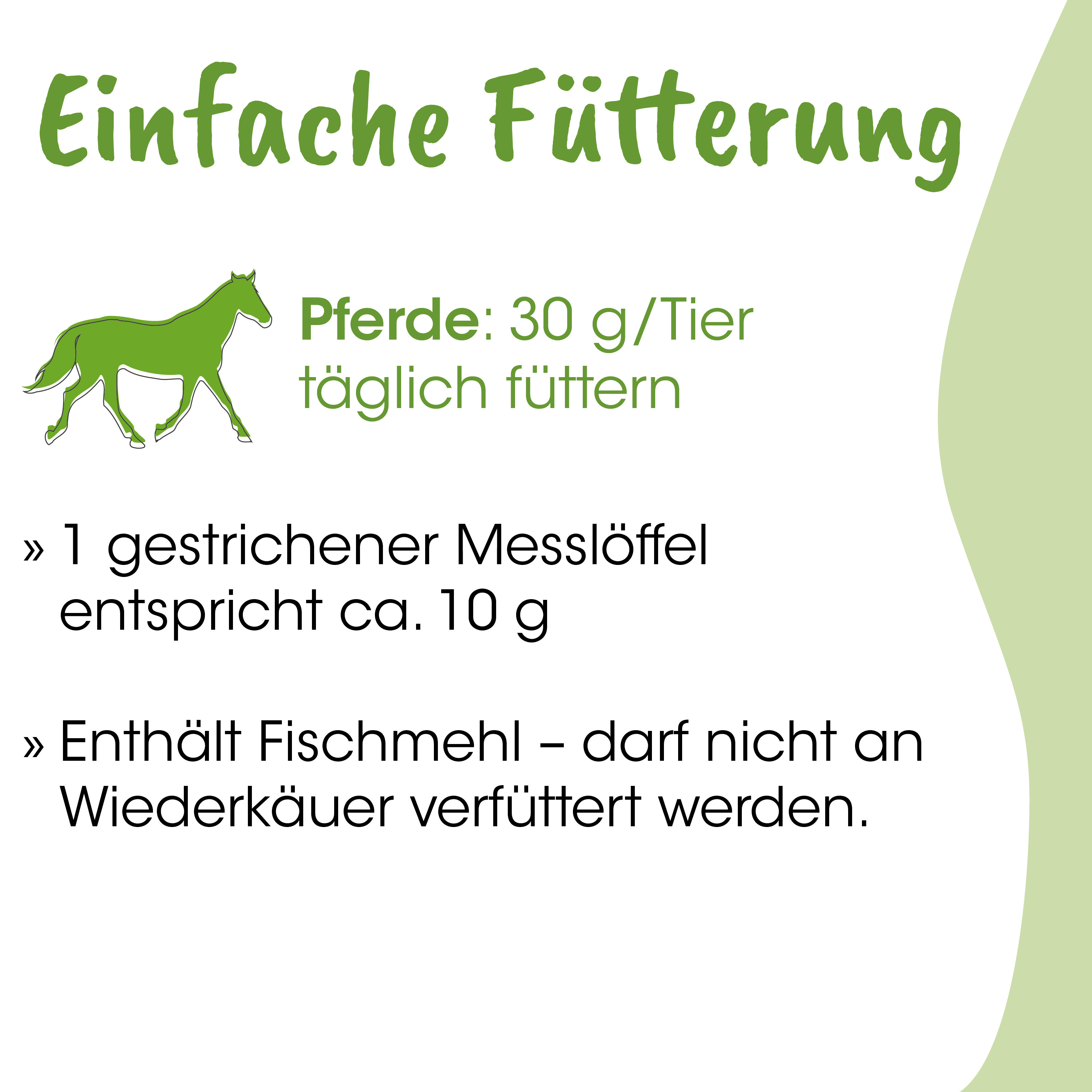 Pferd, Futter, Messlöffel, Fischmehl, Tierfutter