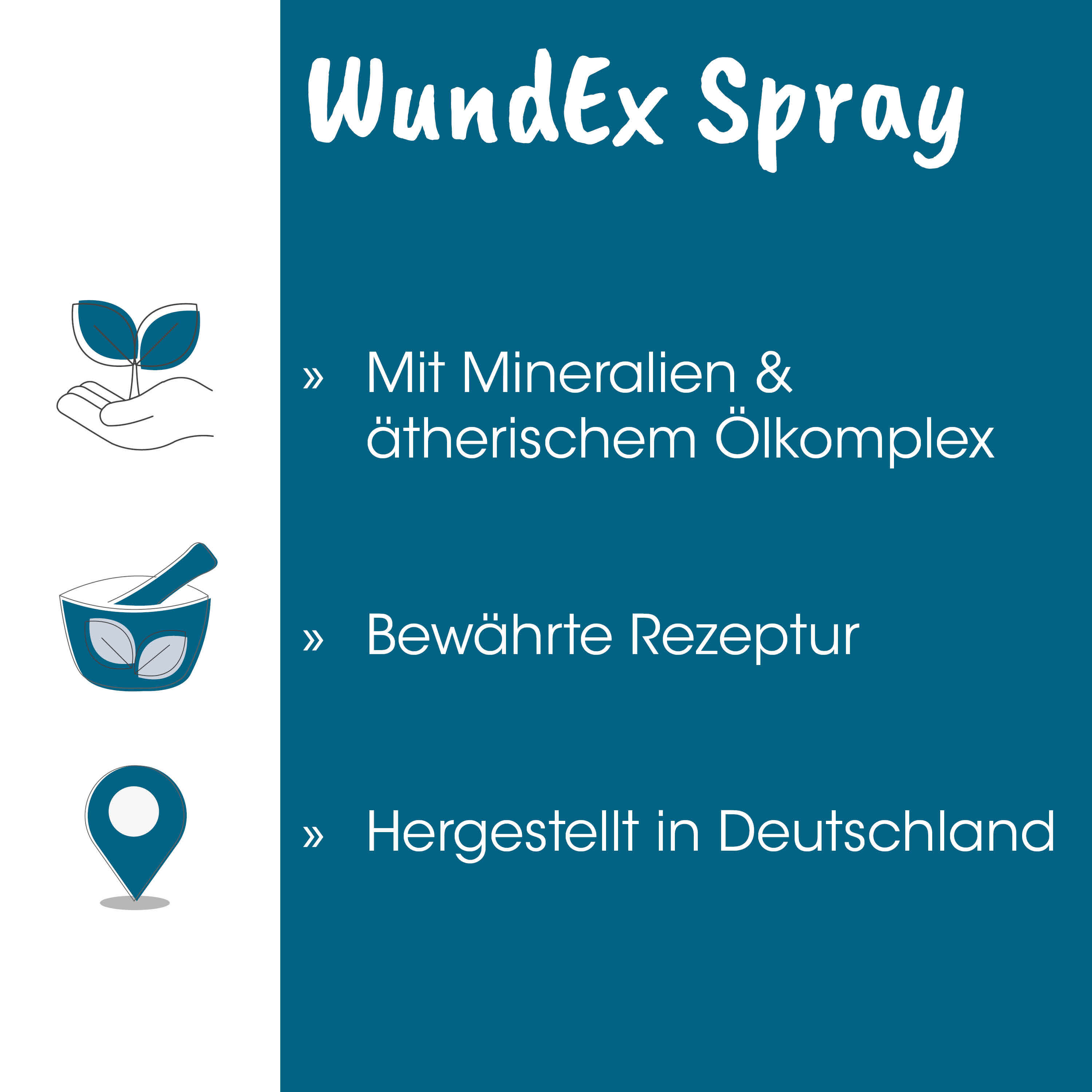 WundEx Sprays, Mineralien Ölkomplex, ätherisches Öl, Beobachtete Rezeptur, Made in Germany