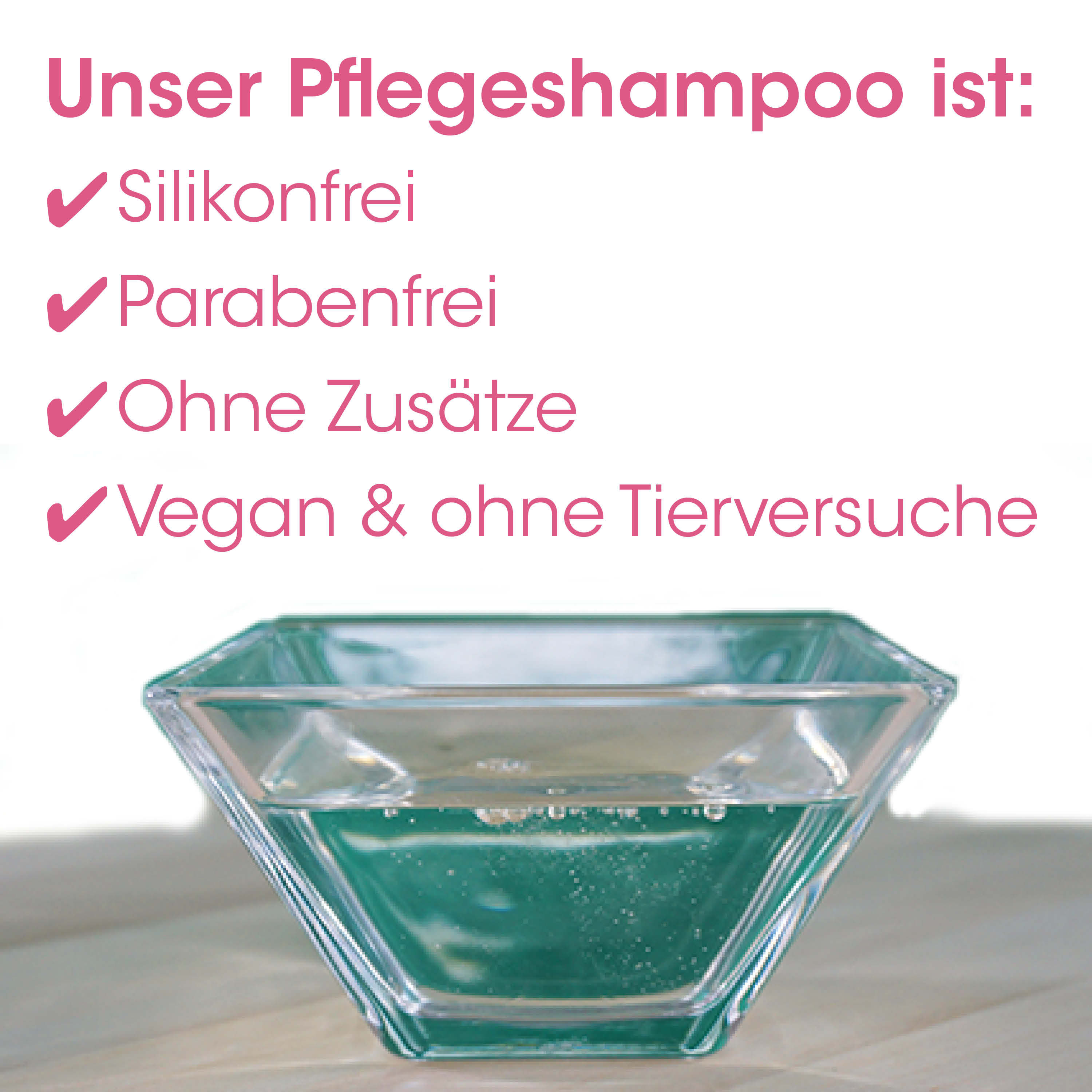 Shampoo, Pflegeshampoo, Glasbehälter, Grün, Transparent