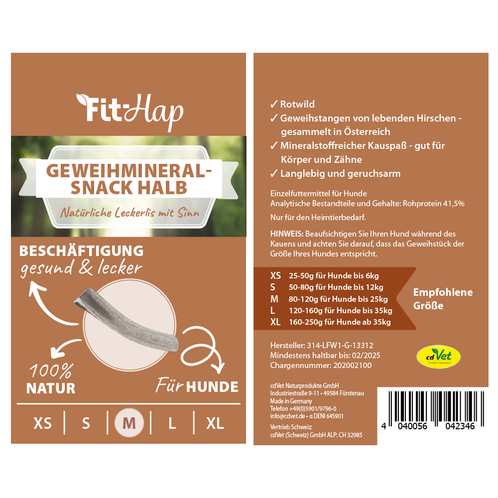 Fit-Hap Collation Minérale Antler, moitié M (80-120 g)