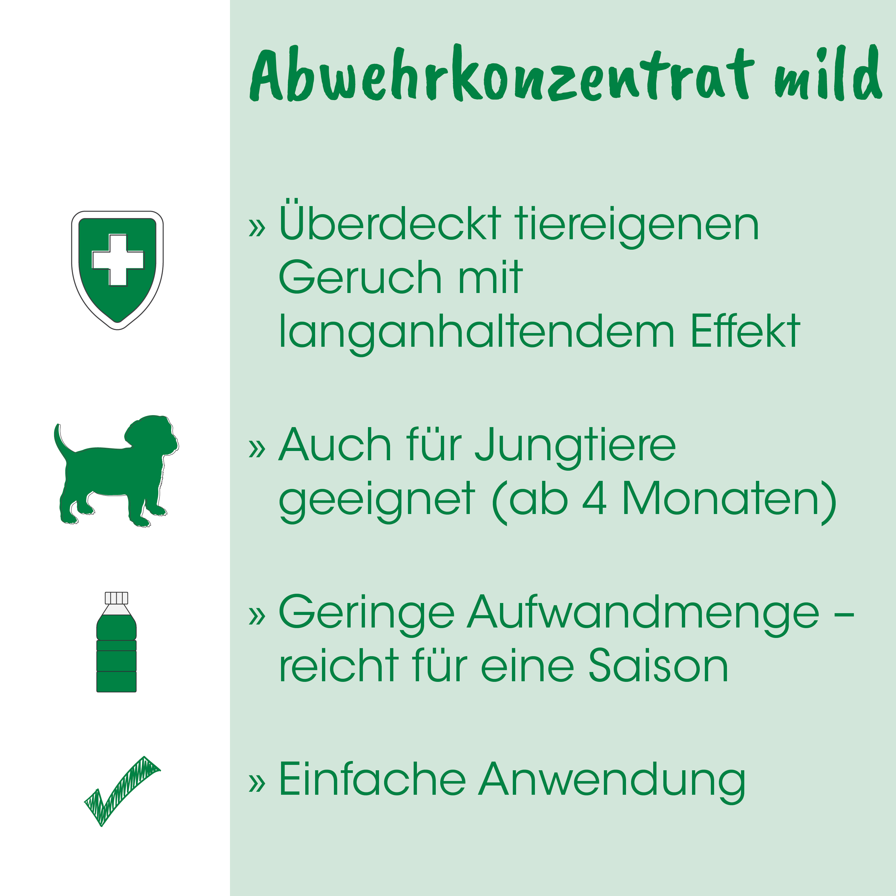 hund, dog, green bottle, shield, checkmark