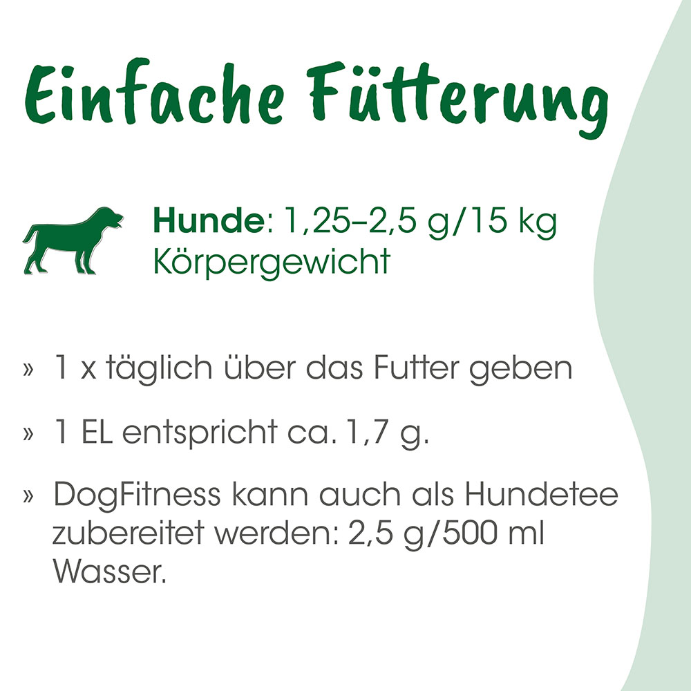 Hundnahrung, Körnerfutter, Futtermenge, Wasserzugabe, Produkthinweis
