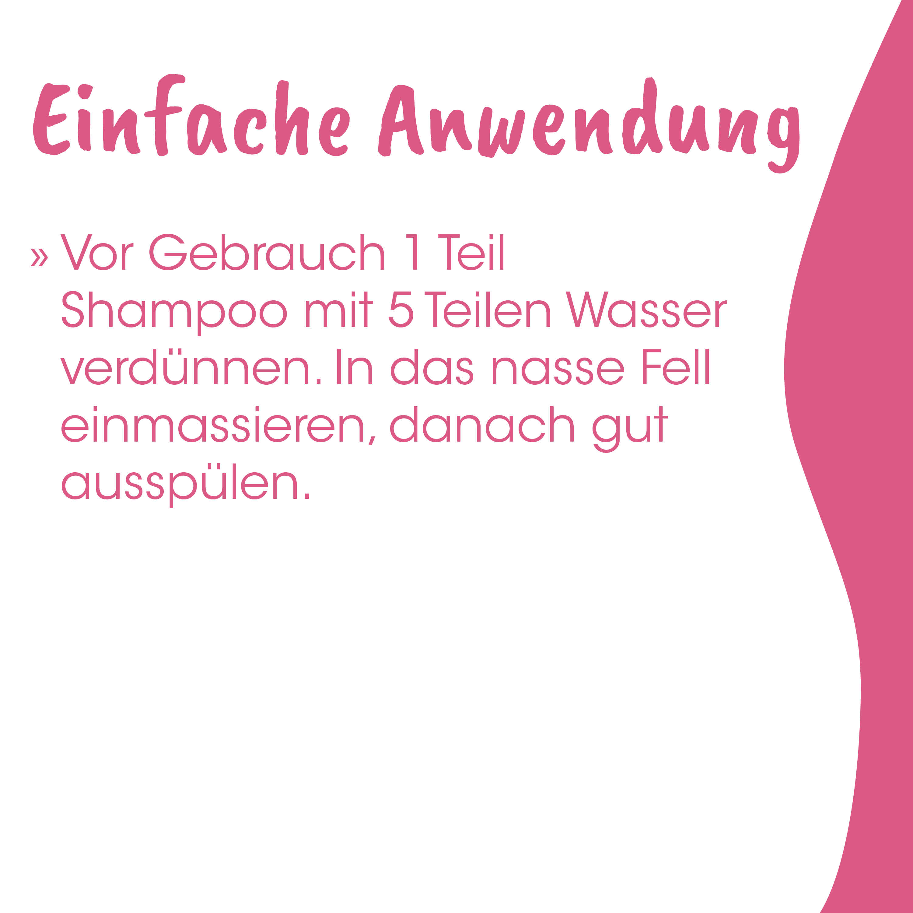 Shampoo, Shampoo-Anwendung, Anwendungsanleitung, Flasche, Kunsttext