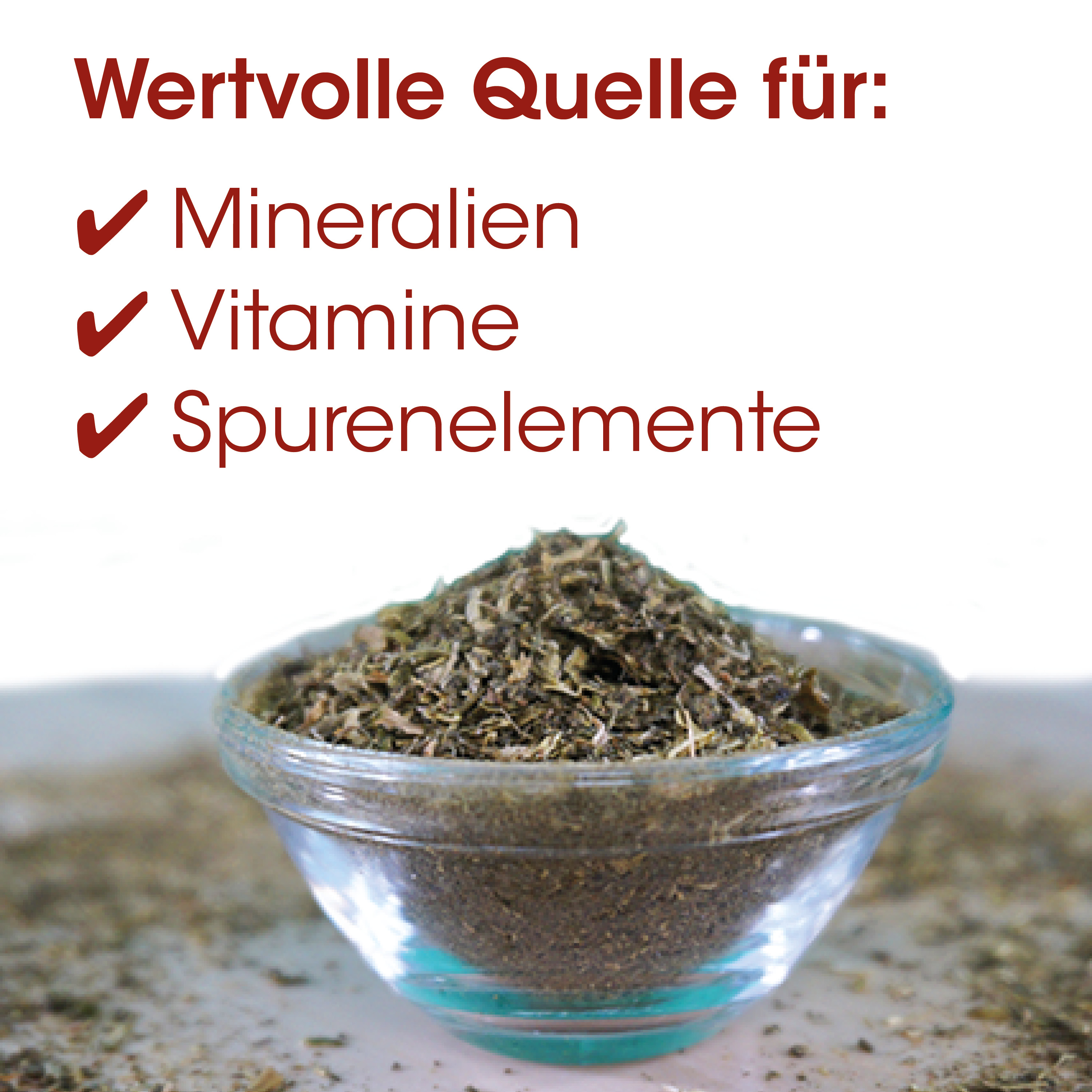Kräuter, getrocknet, Kräutertee, Teegewürz, Pulver
