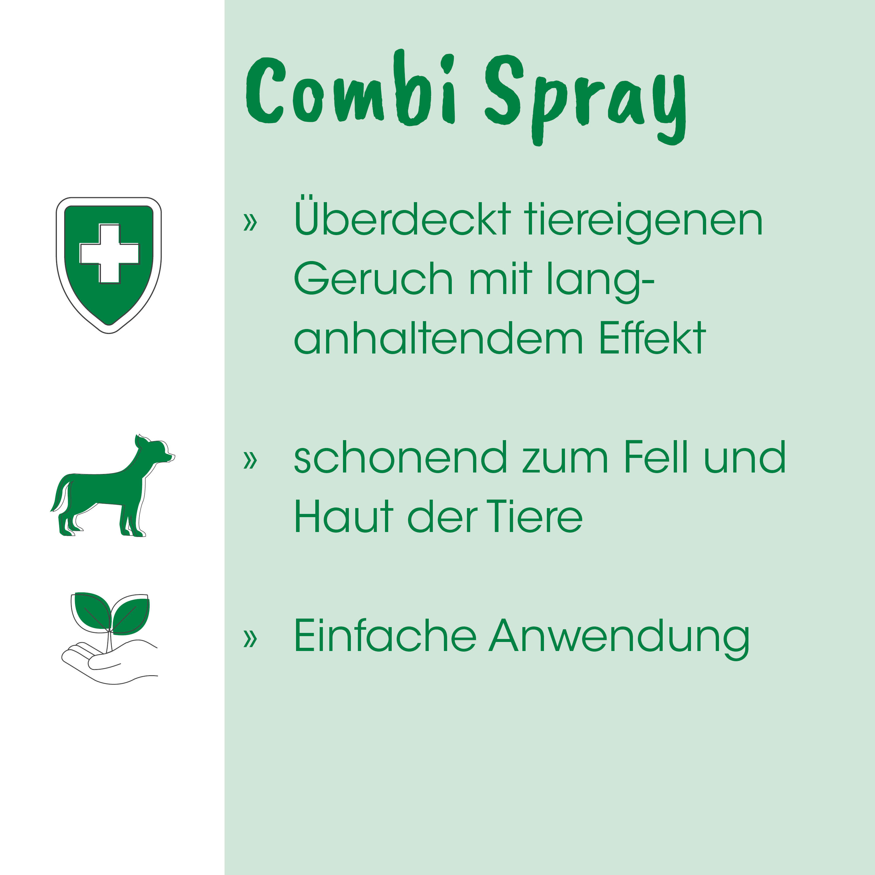 Combi Spray, Überdeckt tiereigenen Geruch, langanhaltender Effekt, schonend Haut, einfache Anwendung