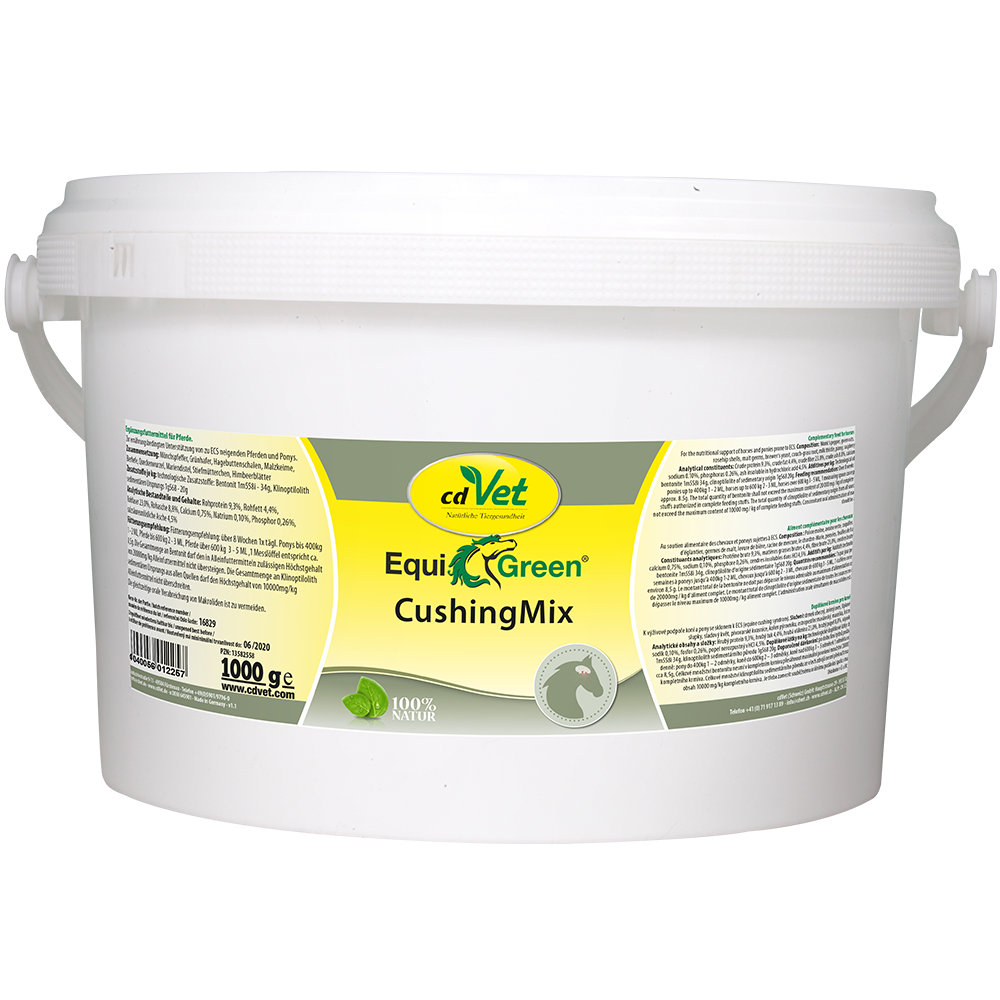 Cushing-Mix, Pferdepflege, Equine Ergänzung, Pulvermischung, Eimerbehälter