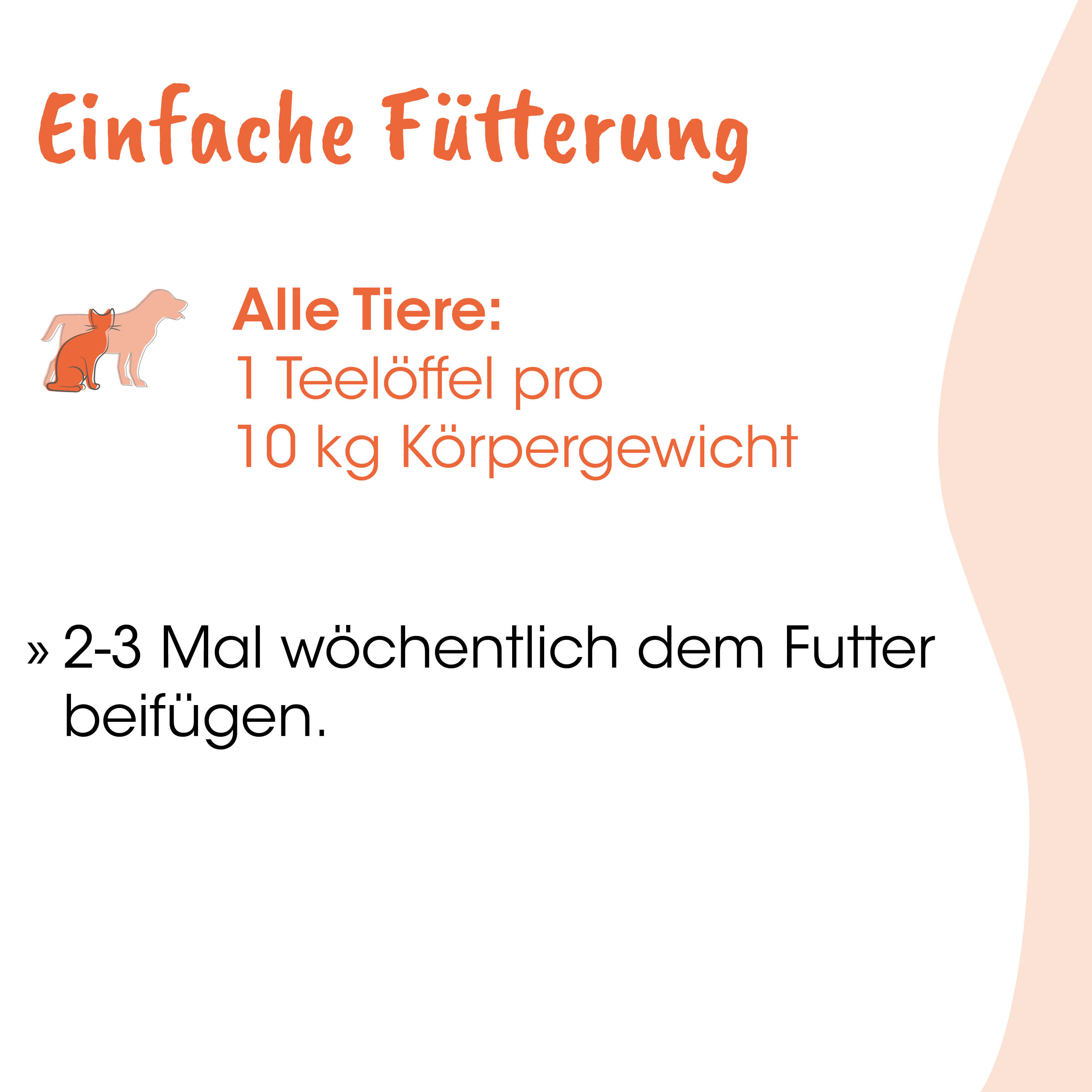 Tierfutter, Hunde-Futter, 1 Teelöffel, Körpergewicht, Futteranweisung