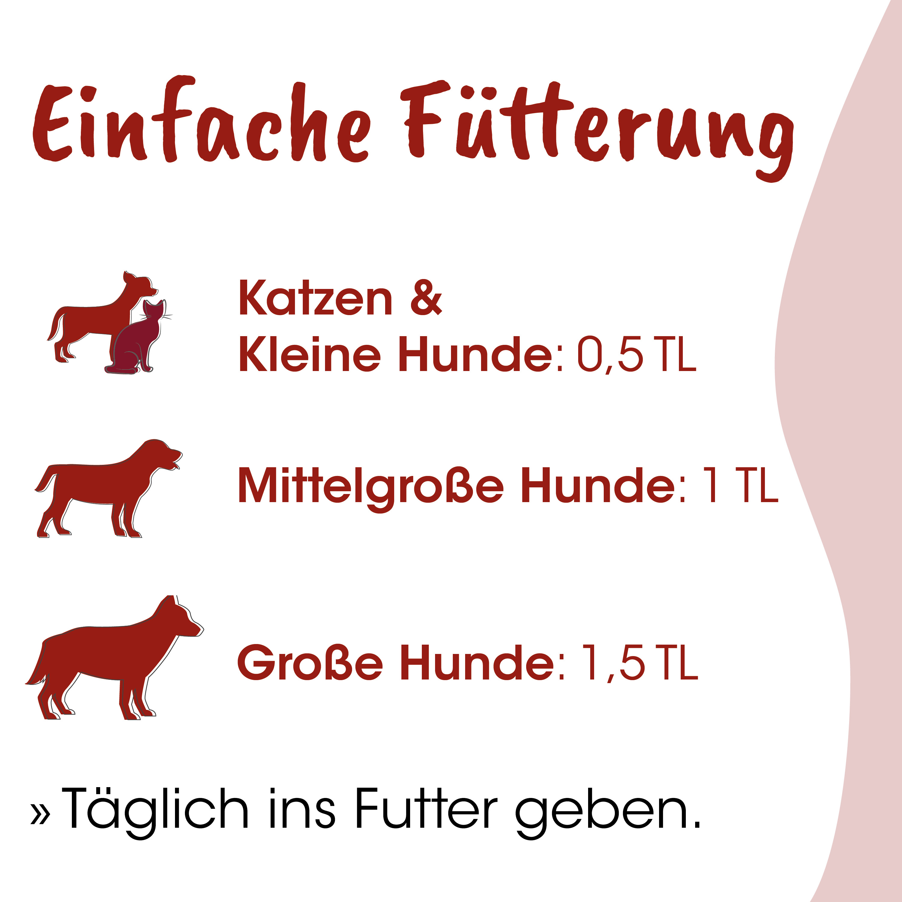Hundetagesfutter, Katzenspielzeug, Tierfutter, Hundegröße, Futtermenge