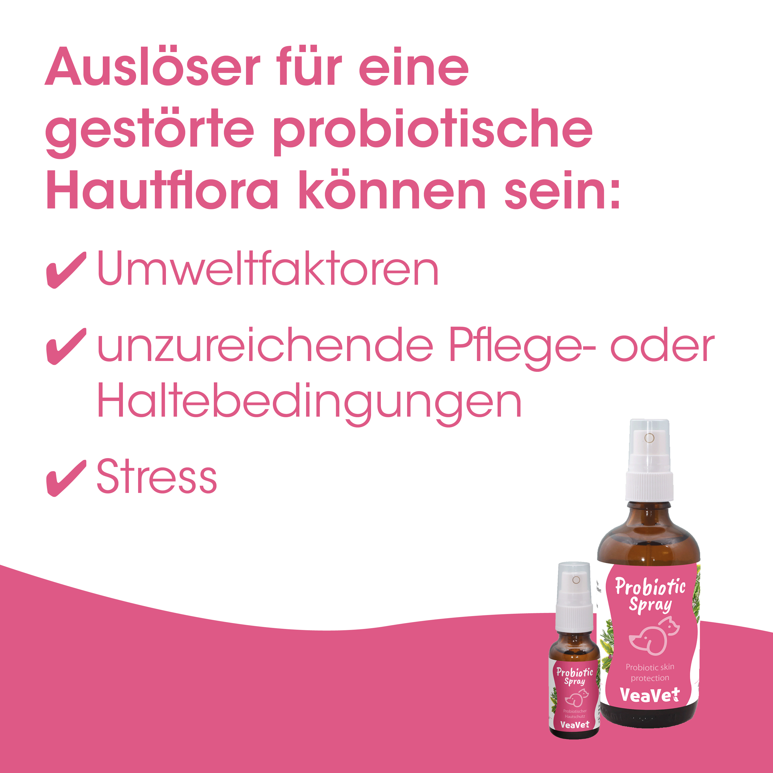 probiotic Spray, Hautschutz, Probiotischen Spray, rosa Etikett, Ve aVet