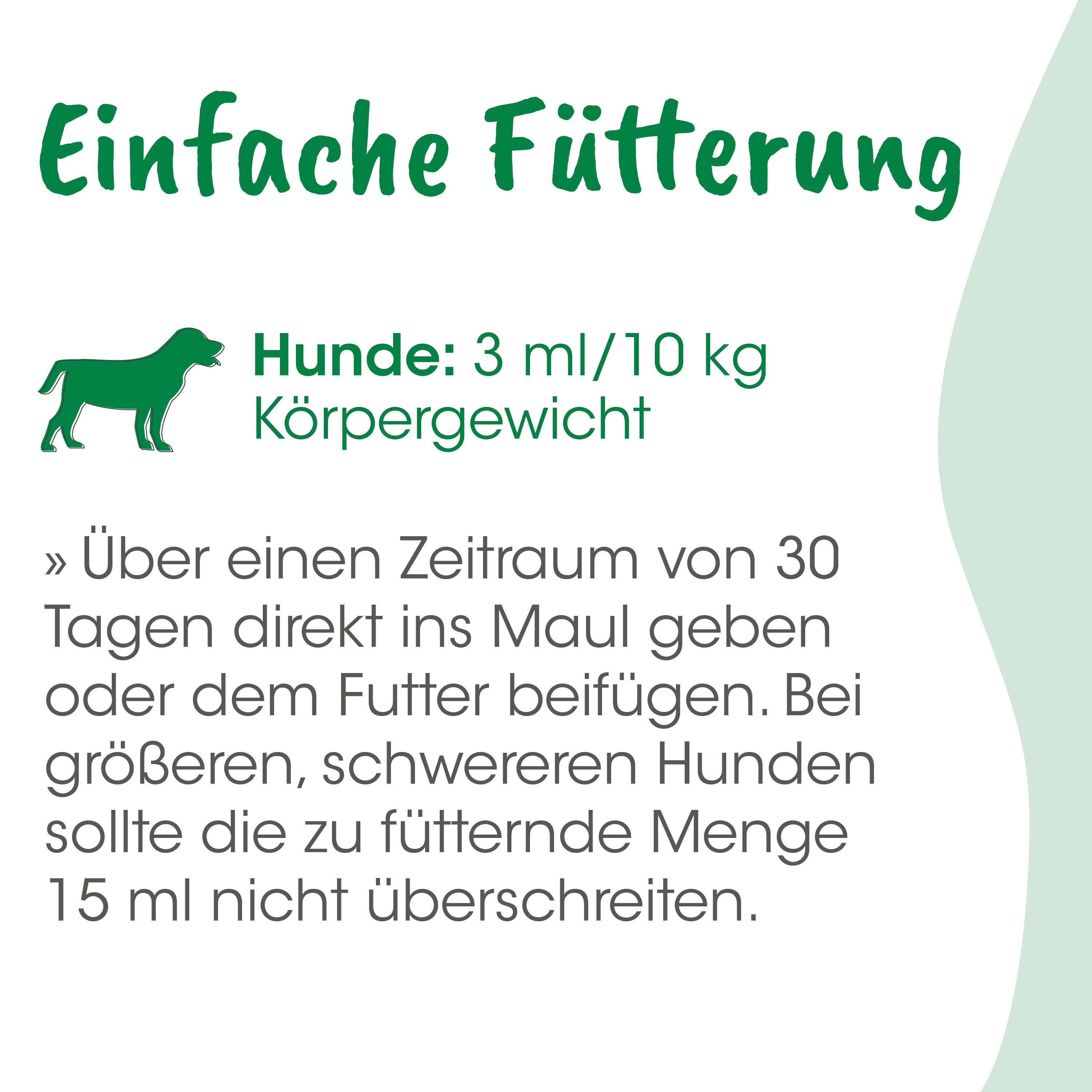 Hundeschutz, Futterportion, HundeFutter, 3 ml/10 kg, Körnerfrei