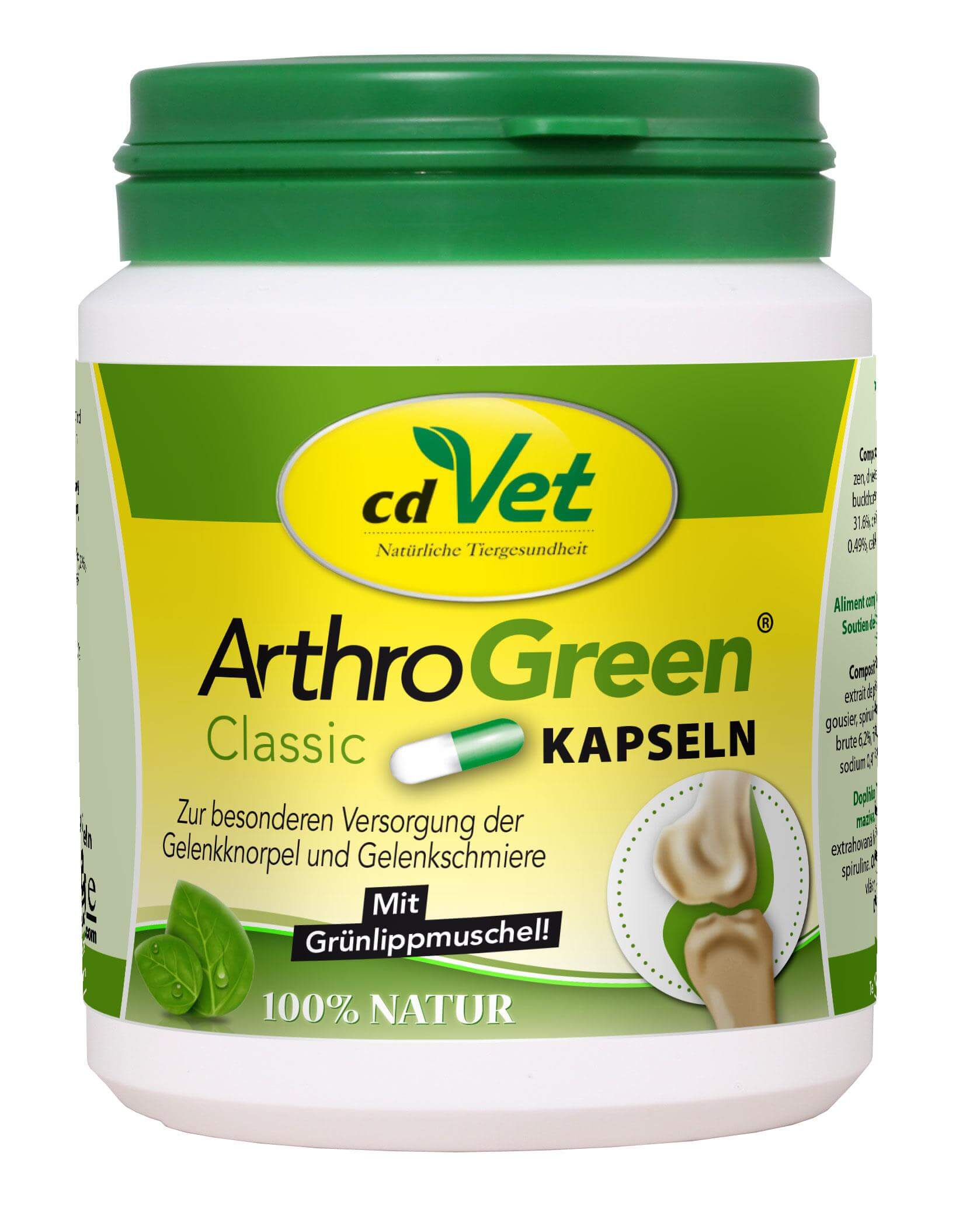 ArthroGreen, Kapseln, Gelbgrüne Verpackung, Naturprodukt, Gelenkschutz