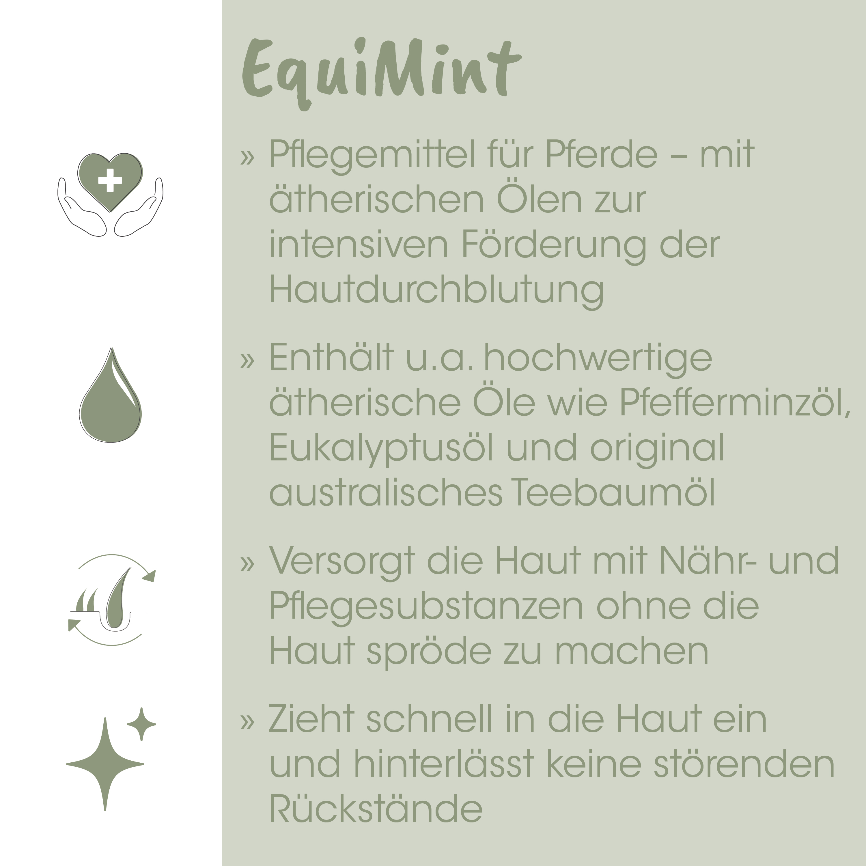 Pflegemittel, Pferdepflege, öle, ätherische Öle, Hautpflege