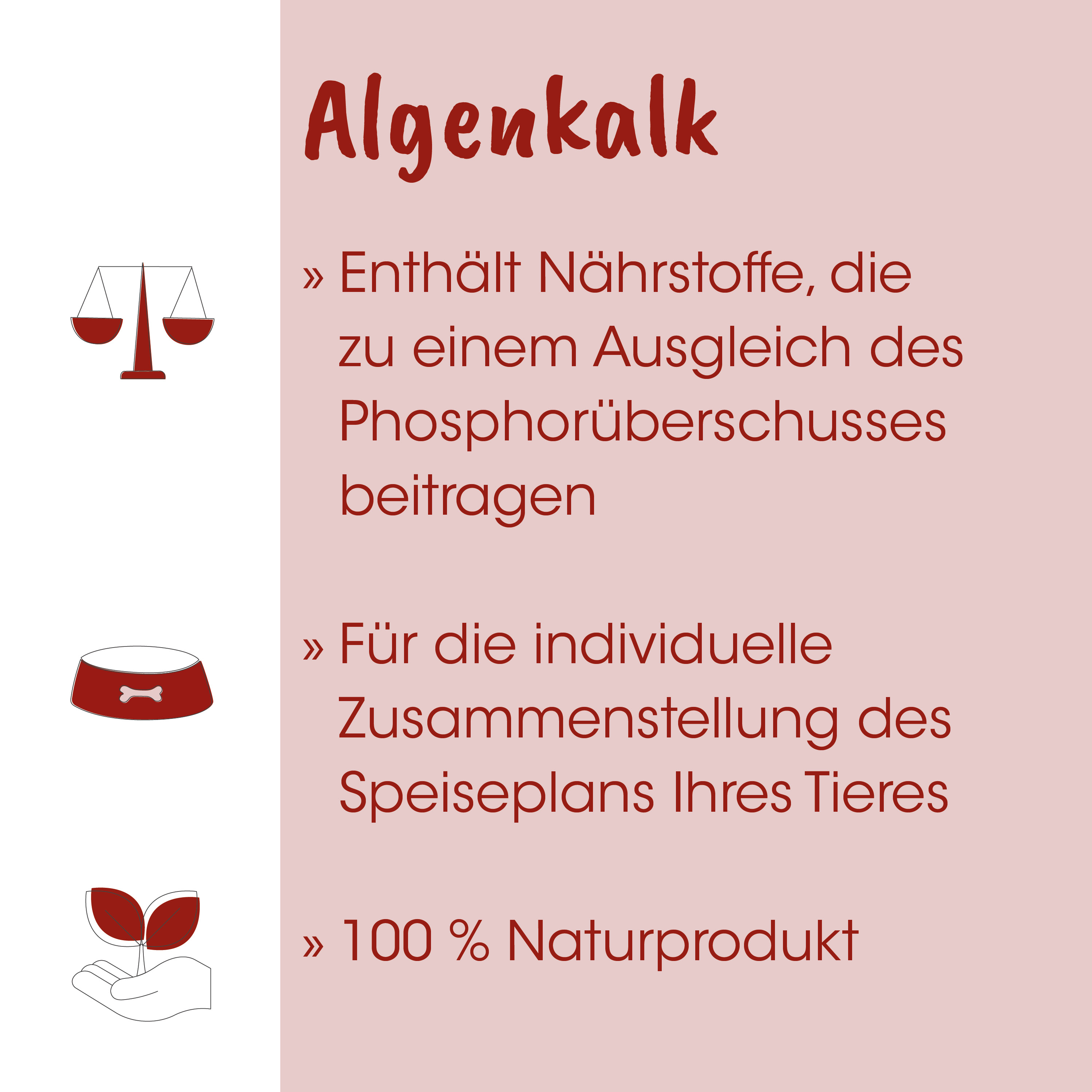 Algenkalk, Nährstoffe, Phosphorüberschuss, Tierfutter, Naturprodukt